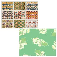 Bellamusic 矽膠餐墊 羽毛嫩綠 + 地毯, 1, 385 x 285 mm, 厚度 1mm, 1個