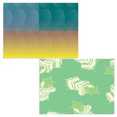 印尼 Bella 矽膠餐墊 羽毛嫩綠 + 點點之旅, 混合顏色, 385 x 285 mm, 厚度 1mm, 2個