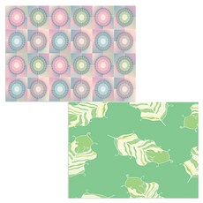 印尼 Bella 矽膠餐墊 羽毛嫩綠 + 幻境, 混合顏色, 385 x 285 mm, 厚度 1mm, 2個