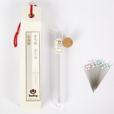 Tulip 玻璃珠大頭針 Thn-096 20入, 淡粉色, 藍色, 1套