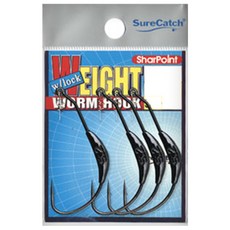 Sure Catch Korea加重鉤釣魚鉤 黑色 FM01684, 4件