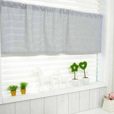 家居裝飾奶油色條紋短窗簾, 灰色