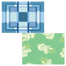 印尼 Bella 矽膠餐墊 羽毛淺綠 + 七巧板圖案, 8, 385 x 285 mm, 厚度 1mm, 2個