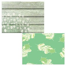印尼 Bella 矽膠餐墊 羽毛嫩綠 + 復古花卉, 混合顏色, 385 x 285 mm, 厚度 1mm, 1個