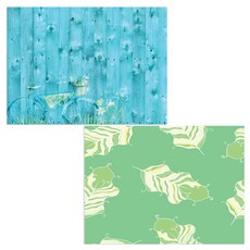 印尼 Bella 矽膠餐墊 羽毛 淺綠 + 自行車, 混合顏色, 385 x 285 mm, 厚度 1mm, 2個