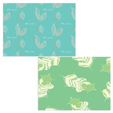 Bellamusic 矽膠餐墊 羽毛嫩綠 + 葉子, 混合顏色, 385 x 285 mm, 厚度 1mm, 1個