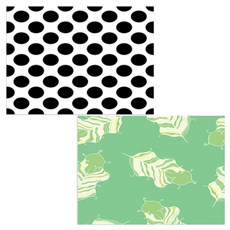 印尼 Bella 矽膠餐墊 羽毛嫩綠 + 圓點, 混合顏色, 385 x 285 mm, 厚度 1mm, 2個