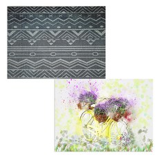 印尼 Bella 矽膠餐墊 自行車花盆 + Z字形, 混合顏色, 385 x 285 mm, 2個