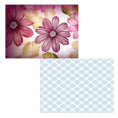 Bella 矽膠餐墊 藍色花朵圖案 + 大波斯菊, 混合顏色, 385 x 285 mm, 1個