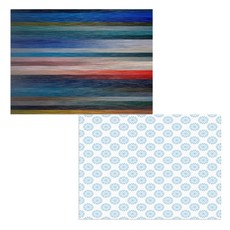 Bellamusic 矽膠餐墊 藍色花朵圖案 + 粉彩色, 混合顏色, 385 x 285 mm, 1個