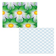 Bellamusic 矽膠餐墊 藍色花朵圖案 + 大花, 混合顏色, 385 x 285 mm, 1個