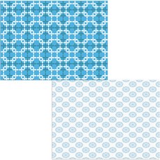 Bellamusic 矽膠餐墊 2件組 藍色花朵圖案, 藍色花朵圖案, 像素, 385 x 285 mm, 2個