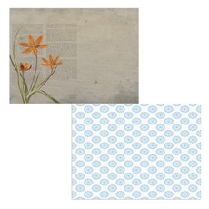 Bellamusic 矽膠餐墊 藍色花朵圖案 + 花朵, 2, 385 x 285 mm, 1個