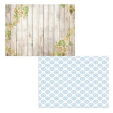 Bellamusic 矽膠餐墊 藍色花朵圖案 + 復古玫瑰, 混合顏色, 385 x 285 mm, 1個