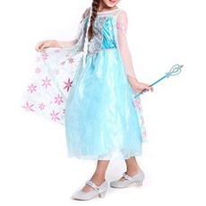 Disney 迪士尼 女童冰雪奇緣艾莎服裝4件組