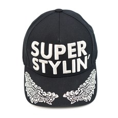 GREENJOY 字母刺繡棒球帽, 黑色 (CF17WA05M-K4)