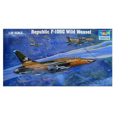 Trumpeter 1:32 US Republic F-105G Wild Weasel 전투기 프라모델, 1개