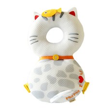 防摔護頭枕, 白色 小魚款(S號), 1個