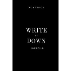 Black Write It Down Journal & Notebook: Matte Blank Lined Notebook to Write In Size 5x5 X 8.5 Paperback, Createspace Independent Publishing Platform