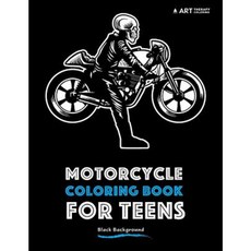 青少年摩托車著色本：黑色背景平裝本, 藝術治療著色