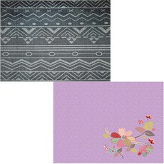 Bellamusic 矽膠餐墊 花枝2 + Z字形, 混合色, 385 x 285 mm, 厚度 1 mm, 1個