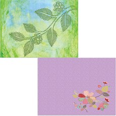 Bellamusic 矽膠餐墊 花枝2 + 樹葉圖案, 混合顏色, 385 x 285 mm, 厚度 1 mm, 1個