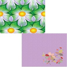 Bellamusic 矽膠餐墊 花枝2 + 大花, 混合顏色, 385 x 285 mm, 厚度 1 mm, 1個