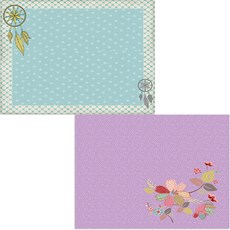 Bellamusic 矽膠餐墊 花枝2 + 印地安羽毛, 混合顏色, 385 x 285 mm, 厚度 1 mm, 1個