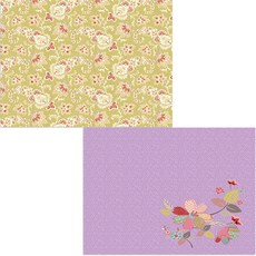 印尼 Bella 矽膠餐墊 花枝2 + 花朵圖案, 混合顏色, 385 x 285 mm, 厚度 1 mm, 1個