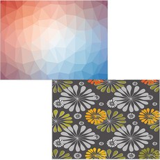 Bellamusic 矽膠餐墊 花朵圖案 + 快樂時光, 混合顏色, 385 x 285 mm, 厚度 1 mm, 1個