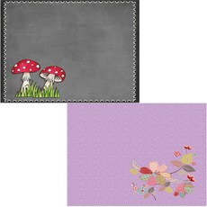 Bellamusic 矽膠餐墊 花枝2 + 蘑菇, 混合顏色, 385 x 285 mm, 厚度 1 mm, 1個