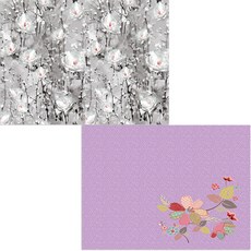 印尼 Bella 矽膠餐墊 花枝2 + 罌粟花, 混合顏色, 385 x 285 mm, 厚度 1 mm, 1個