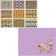 印尼 Bella 矽膠餐墊 花枝2 + 地毯, 4, 385 x 285 mm, 厚度 1 mm, 1個