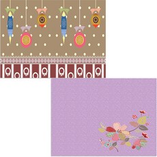 Bellamusic 矽膠餐墊 花枝2 + 樂趣, 混合顏色, 385 x 285 mm, 厚度 1 mm, 1個