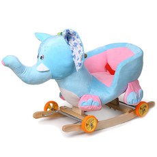 큐띠쁘띠 돌리체어 흔들말, 코끼리 블루, 1개