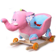 큐띠쁘띠 돌리체어 흔들말, 코끼리 핑크, 1개