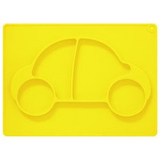 켈리앤스테판 유아 실리콘 흡착식판 자동차, 리얼옐로우, 1개