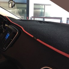 黑標毛氈乳膠防滑儀表板避光墊 起亞, Niro (無中置喇叭), 黑 + 橘