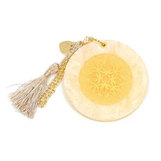 圓形滑蓋式手拿鏡, 1個, 象牙