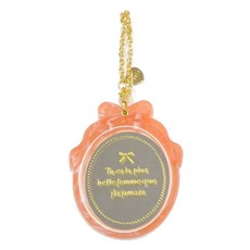 文字印花復古造型手拿鏡, 1個, 粉紅色