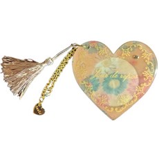 花朵愛心造型手拿鏡, 1個, 粉色的