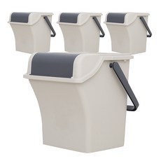 라이피스트 데일리 분리수거함 4p + 스티커, 라이트 그레이, 1세트