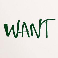 1AM 書法室內設計重點貼紙 WANT, 綠色
