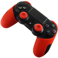 PS4 DualShock 4優質半矽膠保護殼, 紅色的, 1個