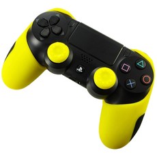 PS4 DualShock 4優質半矽膠保護殼, 黃色的, 1個