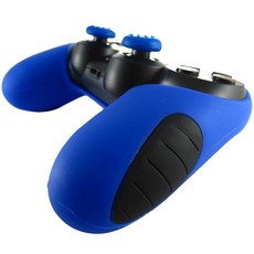 PS4 DualShock 4優質半矽膠保護殼, 藍色, 1個