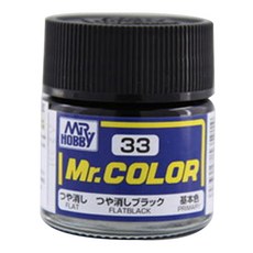 프라모델 도료 C-033 6개입, FLAT BLACK(무광), 10ml