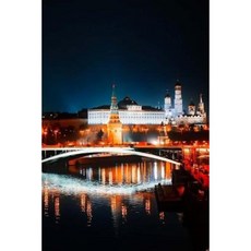 筆電莫斯科俄羅斯城市天際線夜間平裝本, Createspace獨立發布平台