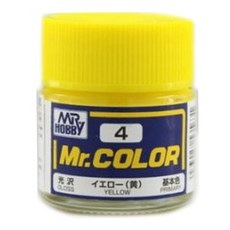 프라모델 도료 C-004 6개입, YELLOW(유광), 10ml