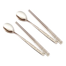 H.Jin 梅花鈦金餐具組, 1套, 湯匙筷子2p + 原廠收納盒